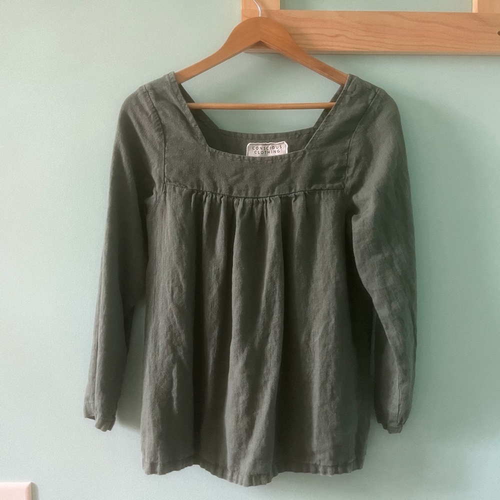 Conscious Clothing Frida Top, Medium, Organic Linen
